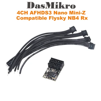 DasMikro חדש 2.4 GHz 4CH AFHDS3 מקלט ננו פלט PWM עם מגדל האנטנה של Flysky נובל NB4 משדר התמונה