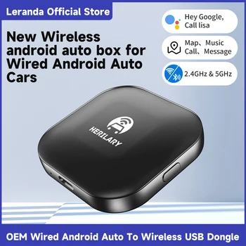 Leranda C1_AA האלחוטי החדש אנדרואיד אוטומטי תיבת מתאם מכונית פלאג מולטימדיה לרכב נגן Bluetooth התחבר אוטומטית התמונה