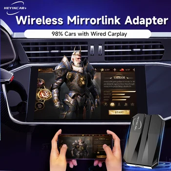 2023 HEYINCAR אלחוטית Mirrorlink מתאם עבור Carplay אנדרואיד אוטומטי נטפליקס YouTube Iptv Tiktok נגן הווידיאו Hulu Hbo-מקס המכונית טלוויזיה התמונה
