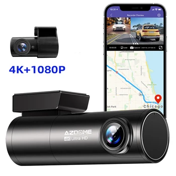 AZDOME M300S דאש מצלמת 4K 500W DVR המכונית הקדמי & אחורי WIFI GPS מקליט וידאו מצלמת ראיית לילה שליטה קולית 24H חניה מוניטור התמונה