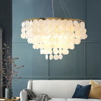הנורדית המודרנית מעטפת זהב Led אור נברשת עבור הסלון, חדר האוכל, חדר השינה נברשות מנורת Led תאורה ביתית 110V 220V התמונה