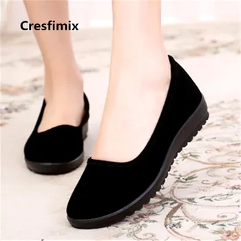 Cresfimix נשים אופנה מחודד בוהן באיכות גבוהה שטוח להחליק על נעלי גברת מקרית אביב קיץ נעלי Frauen Flache Schuhe C5402 התמונה
