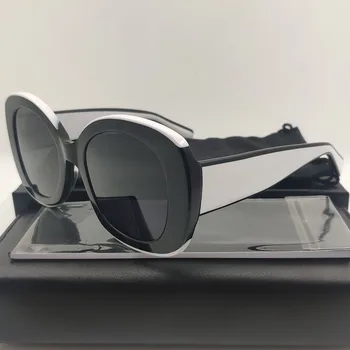 מרובע שחור לבן אצטט משקפי שמש לנשים מעצב מותג קיץ רטרו גוונים להגן על מגן נשים משקפי שמש UV400 התמונה