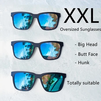 JULI מרובע גדול משקפי שמש מקוטבות על ראשים גדולים גברים רטרו וינטג XXL סופר גדול הגנת UV משקפי שמש משקפי MJ8023 התמונה