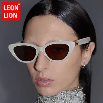 LeonLion Cateye משקפי שמש נשים מותג יוקרה שמש משקפיים נשים/גברים מעצב משקפי נשים איכותיים Lentes דה סול גבר התמונה