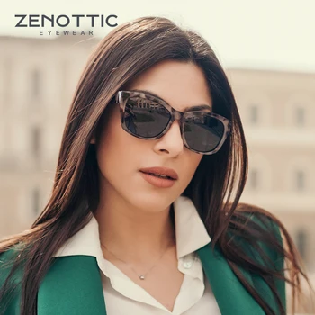 ZENOTTIC פרפר משקפי שמש נשים קוטביות בציר כיכר גוונים הגנת UV רטרו מנופחים עין חתול משקפי שמש ZS2206 התמונה