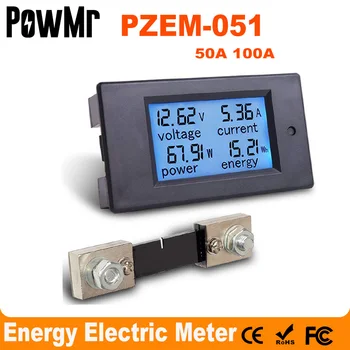 PZEM-051 DC דיגיטלי מד הזרם מודד 6.5-100V 4 ב1 LCD אופנוע מתח החשמל הנוכחי אנרגיה צג עם 50A דלף חדש. התמונה