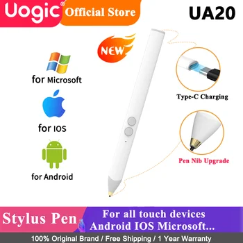 【UA20】Uogic פעיל עט למסכי מגע עם תריס מצלמה בשלט רחוק, אור & סלים, נטענת אוניברסלי עיפרון התמונה